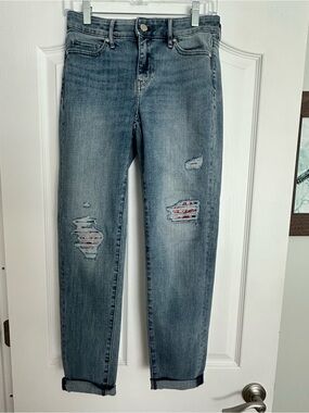 White House Black Market Light Blue Distressed Boyfriend Jeans